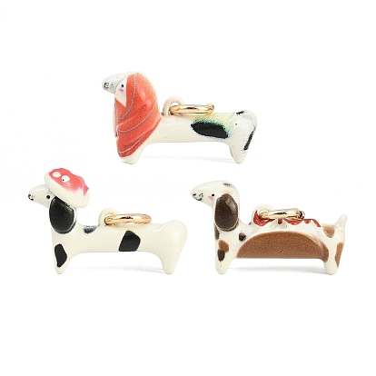 304 нержавеющей стальной эмали подвески, подвески в форме собак, золотые