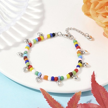 Браслеты из стеклянных бусин для женщин, с подвесками из сплава тибетского стиля