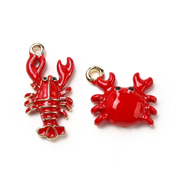 Цинк подвески эмали сплава, красные, золотые