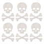 6 Sets Skull & Bone Hotfix Rhinestone, Resin Rhinestone Trimming, Sewing Trim Rhinestone Tape, Costume Accessories