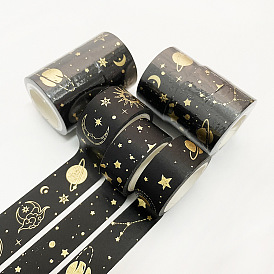 Decorative Paper Tapes, Adhesive Tapes, for DIY Scrapbooking Supplie Gift Decoration, Star/Sun/Moon