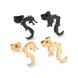 304 Stainless Steel Tiny Dragon Stud Earrings for Men Women