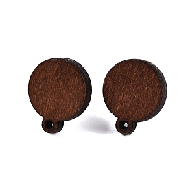 Poplar Wood Stud Earrings, with 316 Surgical Stainless Steel Pin, Dyed