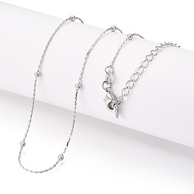 Ожерелья из латунных шариков с цепочкой «Бостон», с карабин-лобстерами 