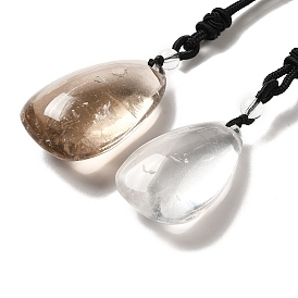 Ожерелье с подвеской из натуральных смешанных драгоценных камней с полиэфирным шнуром для женщин