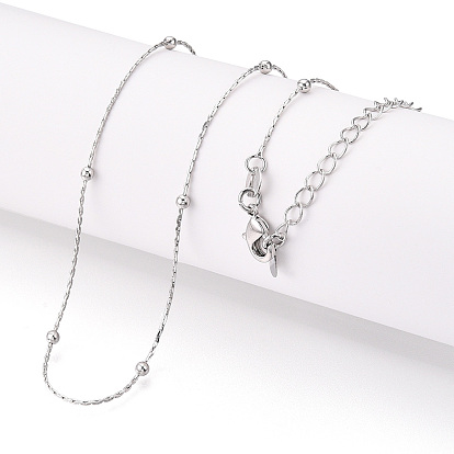 Ожерелья из латунных шариков с цепочкой «Бостон», с карабин-лобстерами 