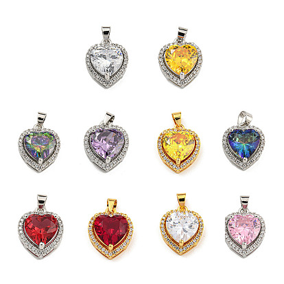 Покрытие стойки латунь микропаве прозрачные подвески из кубического циркония, шарма сердца