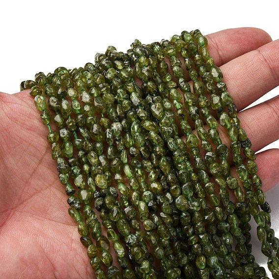 Natural Peridot Beads Strands, Nuggets