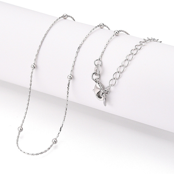 Ожерелья из латунных шариков с цепочкой «Бостон», с карабин-лобстерами 