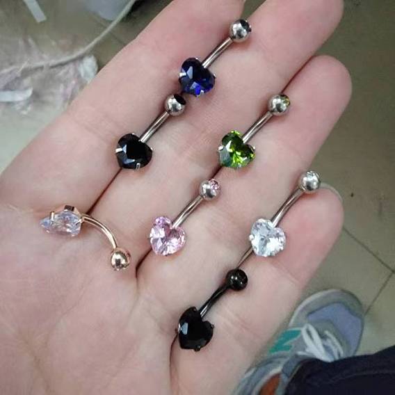 316l хирургические кольца из нержавеющей стали для живота, с кубического циркония