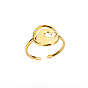Vintage Hydraulic Heart Geometric Ring for Couples - 18k Stainless Steel Open Ring