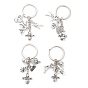 Брелки из цинкового сплава, с железными кольцами, старинное серебро и платина