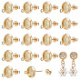 20Pcs Brass Stud Earring Findings, with Cabochon Settings & Loop & 20Pcs 304 Stainless Steel Ear Nuts