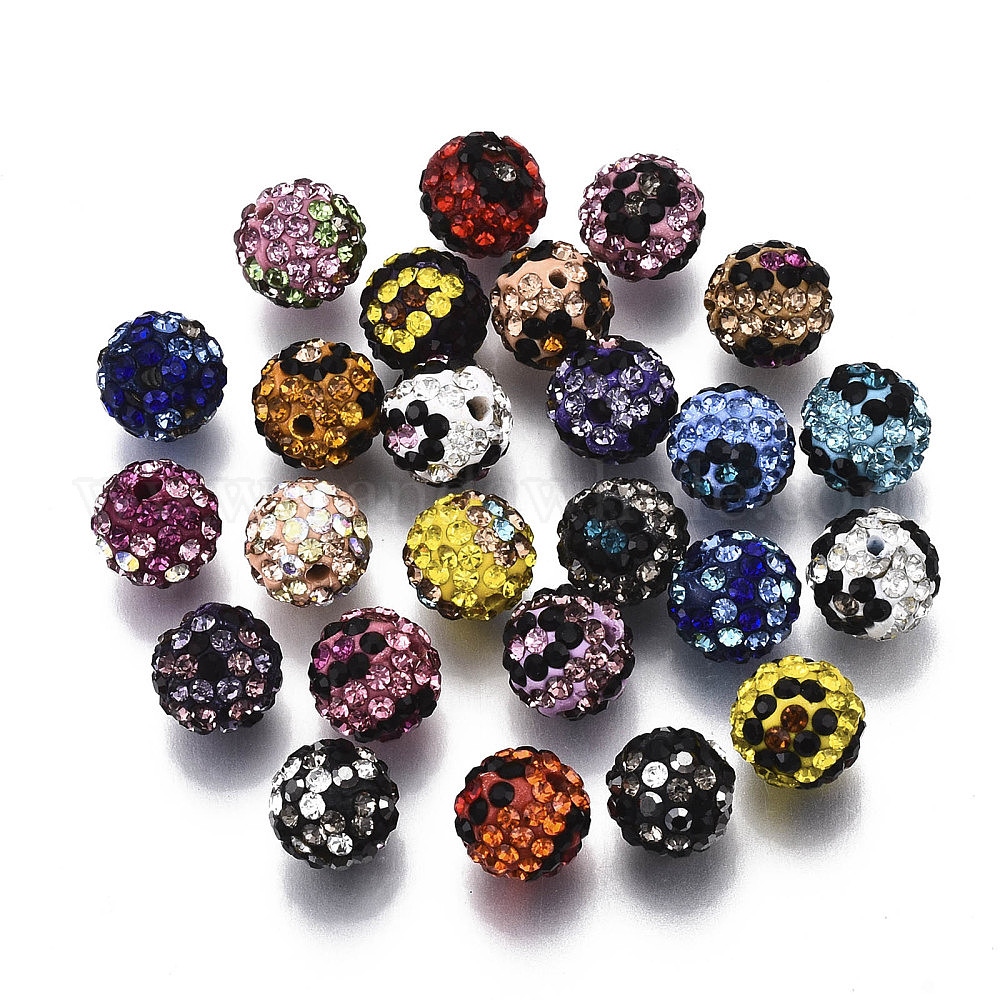 China Factory Polymer Clay Rhinestone Beads, Pave Disco Ball Beads ...