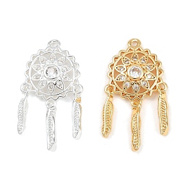 Латунные микро проложить кубического циркония подвески, без кадмия, без никеля и без свинца, паутина с перьевыми подвесками