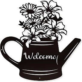 Железные настенные художественные украшения, для парадного крыльца, гостинная, кухня, матовый стиль, форма чайника