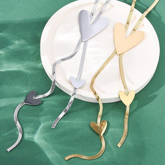 304 ожерелья из нержавеющей стали в форме сердца, ионное покрытие (ip)