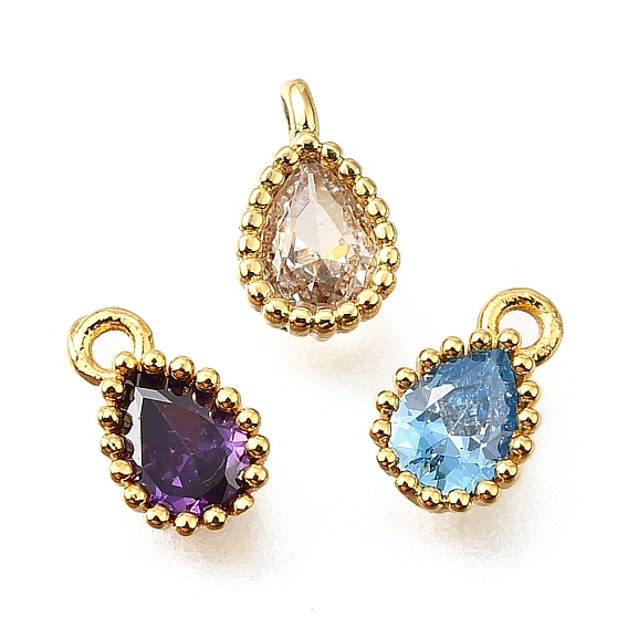 Кулон из циркония, слезинки, без свинца и без кадмия, реальный 18 k позолоченный, стойки покрытие, прочное покрытие