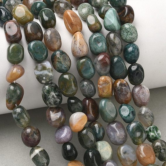 Naturelles agate indienne brins de perles, pierre tombée, nuggets