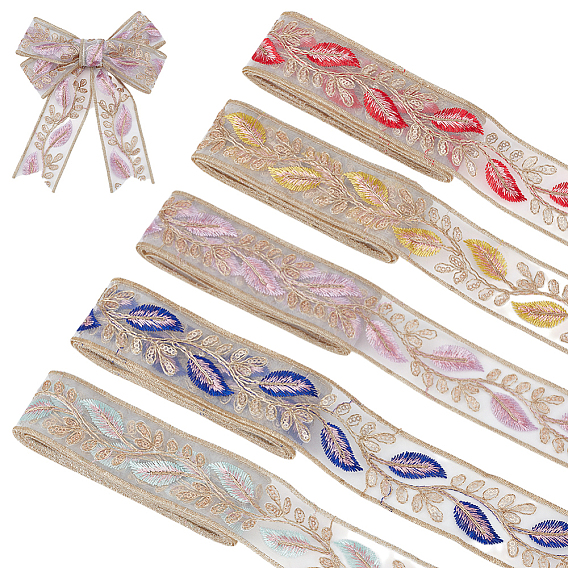 10ярдов 5 цветов полиэстеровая лента с рисунком перьев, для пошива одежды из ткани аксессуары