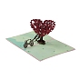 Rectangle 3D Heart Shape Tree Pop Up Paper Greeting Card, with Envelope, Valentine's Day Wedding Birthday Invitation Card