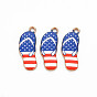 Rack Plating Alloy Enamel Pendants, Light Gold, Cadmium Free & Nickel Free & Lead Free, Shoes