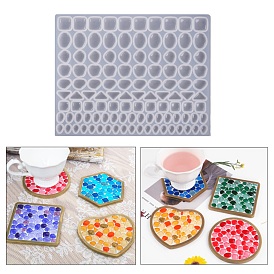 Silicone Molds, for DIY Mosaic Coasters, UV Resin & Epoxy Resin Craft Making, Mixed Shapes