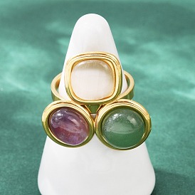 304 регулируемые манжетные кольца из нержавеющей стали, с трехцветным камнем