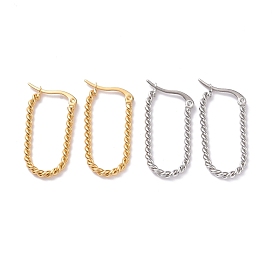 Titanium Steel Twist Rope Oval Hoop Earrings for Women