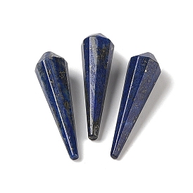 Natural Lapis Lazuli Beads, Half Drilled, Faceted, Cone