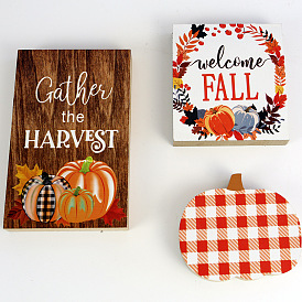 Thanksgiving Theme Wood Decorations, for Home Display Decorations