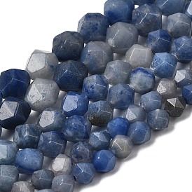 Природные голубые авантюрин бисером пряди, звезды вырезать круглые бусы, граненые, окрашенная и подогревом