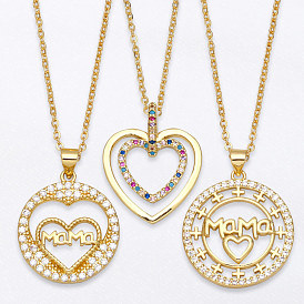 Love Mom Necklace with Colorful Zirconia Stones - Perfect Gift for Mother's Day!