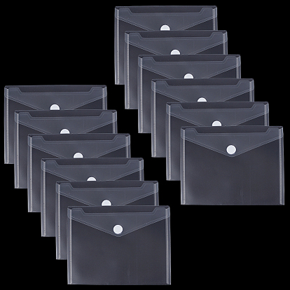 12 шт. полипропиленовые пакеты для хранения пластиковых карт с кнопкой, для держателя бумажной карты, прямоугольные