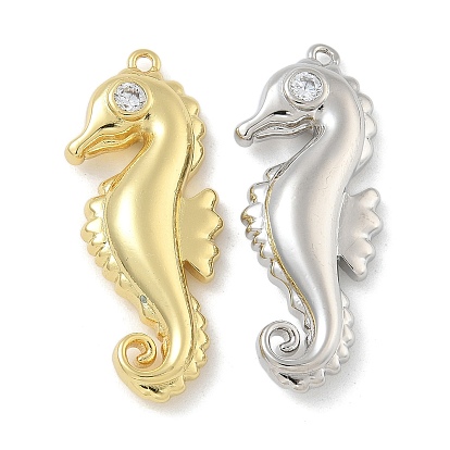 Покрытие стойки латунь микропаве прозрачные подвески из кубического циркония, долговечный, без свинца и без кадмия, прелести морских коньков