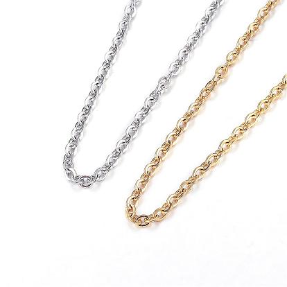304 Stainless Steel Necklaces, Cable Chain Necklaces
