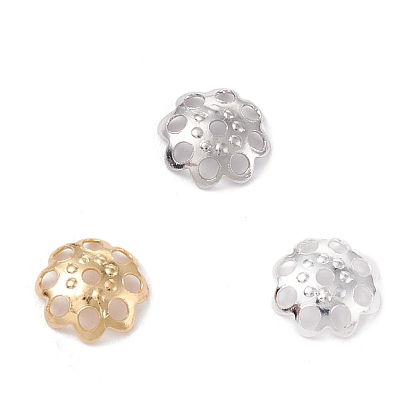 Латунные многолепестковые колпачки для бусинок, долговечный, цветок