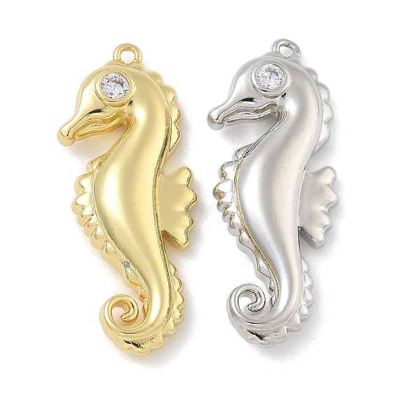 Покрытие стойки латунь микропаве прозрачные подвески из кубического циркония, долговечный, без свинца и без кадмия, прелести морских коньков