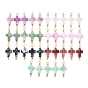 35 шт. 7 цвета двухцветные крестообразные акриловые соединительные подвески, с 304 фурнитурой из нержавеющей стали, разноцветные