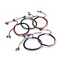 Adjustable Waxed Polyester Cord Braided Bracelets, with Non-Magnetic Synthetic Hematite Beads