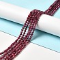 Natural Red Tourmaline Beads Strands, Faceted, Round, Grade AA