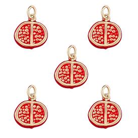 5 Pieces Pomegranate Charm Pendant Enamel Fruit Charm Imitation Fruit Pendant for Jewelry Keychain Necklace Earring Making Crafts