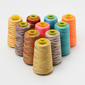 40S/2 Machine Embroidery Thread, Space Dyeing Gradient Color Polyester Sewing Thread, for Universal Machine Needles Size 11/14