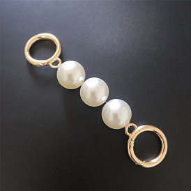 Plastic Imitation Pearl Beads Bag Extender Chains, with Metal Clasp, for Bag Straps Replacement Accessories