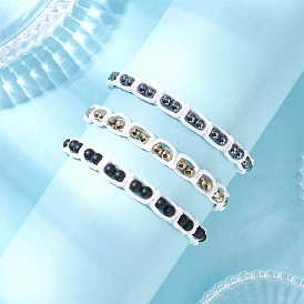 3 Браслеты из круглых бусин, плетеные из натурального окрашенного черного агата и немагнитного синтетического гематита для мужчин и женщин