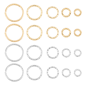 Chgcraft 140 piezas 10 anillas abiertas de latón estilo, larga duración plateado, anillo redondo