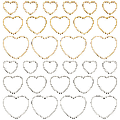 60 шт. 6 стиль 304 соединительное кольцо из нержавеющей стали, сердце