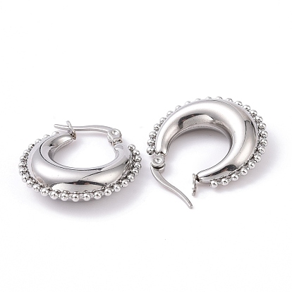 304 Stainless Steel Crescent Moon Hoop Earrings for Women