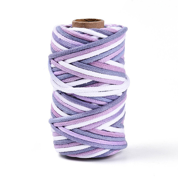 Сегментированный окрашенный поликоттоновый макраме-шнур, декоративные нитки, для поделок ремесел, упаковка подарков и изготовление ювелирных изделий