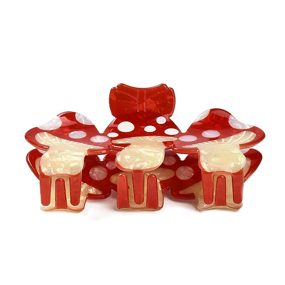 Акриловые заколки-коготь для волос для женщин и девочек, гриб, с железной фурнитурой